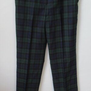 Pendleton blue green tartan 100% wool front zip straight leg dress pants *Sz 10P